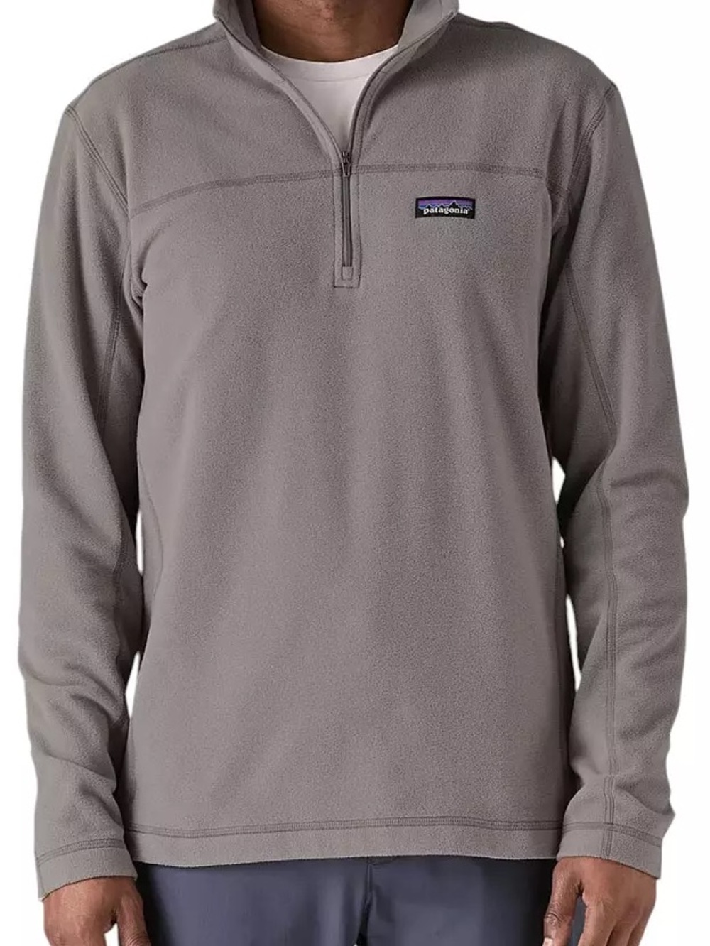 Patagonia Micro D Men’s Half-Zip Fleece Pullover — Gray Large Outdoor Hiking